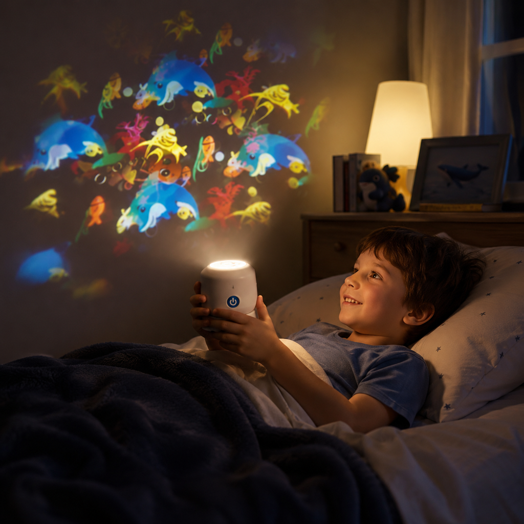 Kids Night Light Projector Rotating Ocean Portable LED Ceiling - Image 1