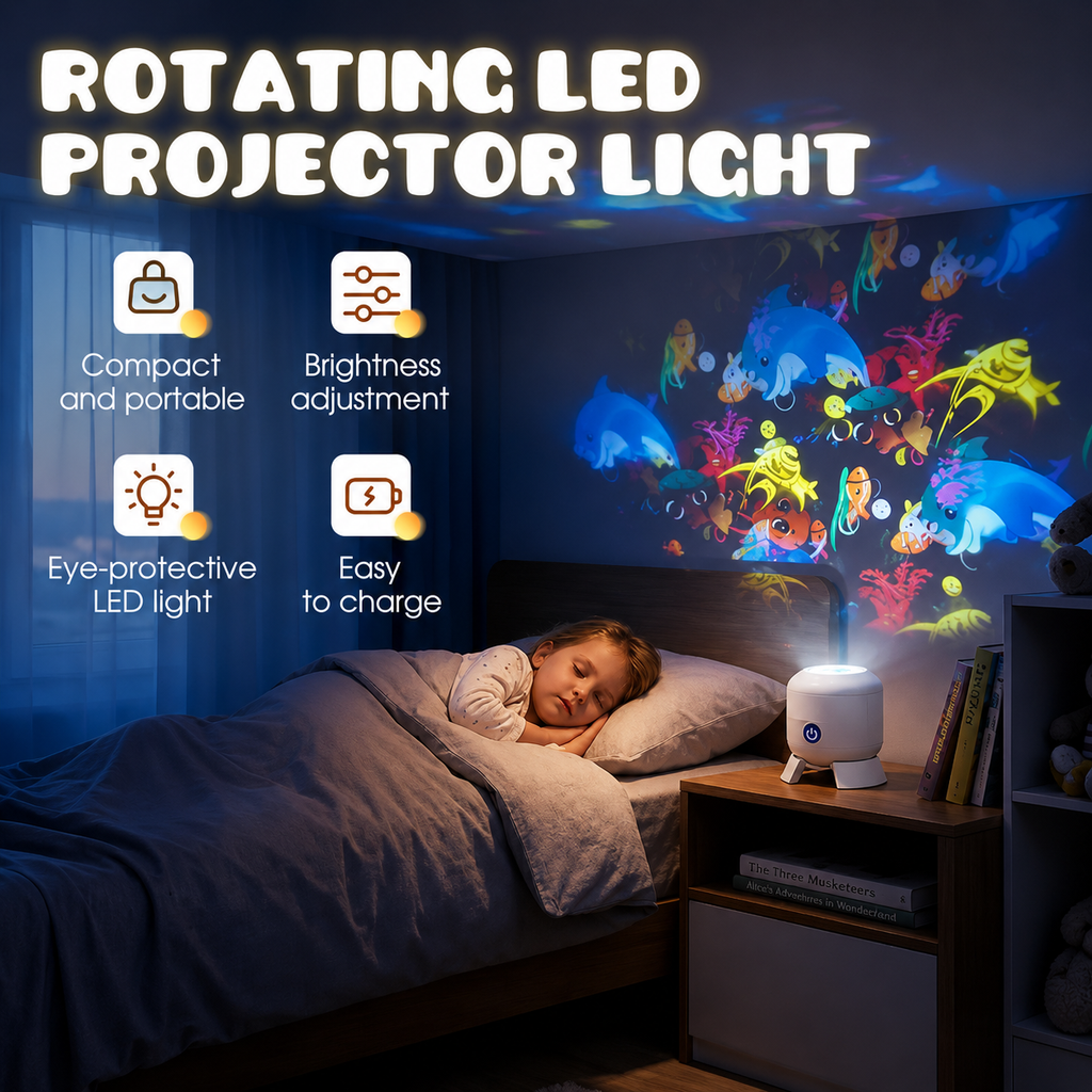 Kids Night Light Projector Rotating Ocean Portable LED Ceiling - Image 2
