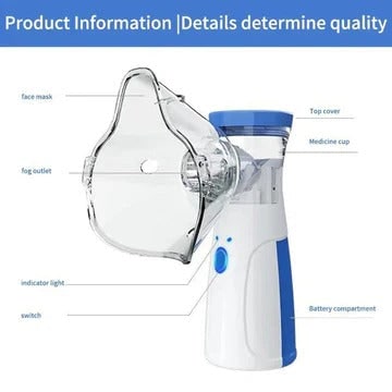 Kids' Portable Nebulizer for Asthma and Respiratory Care with Handheld Mesh Machine and Face Mask - Image 5