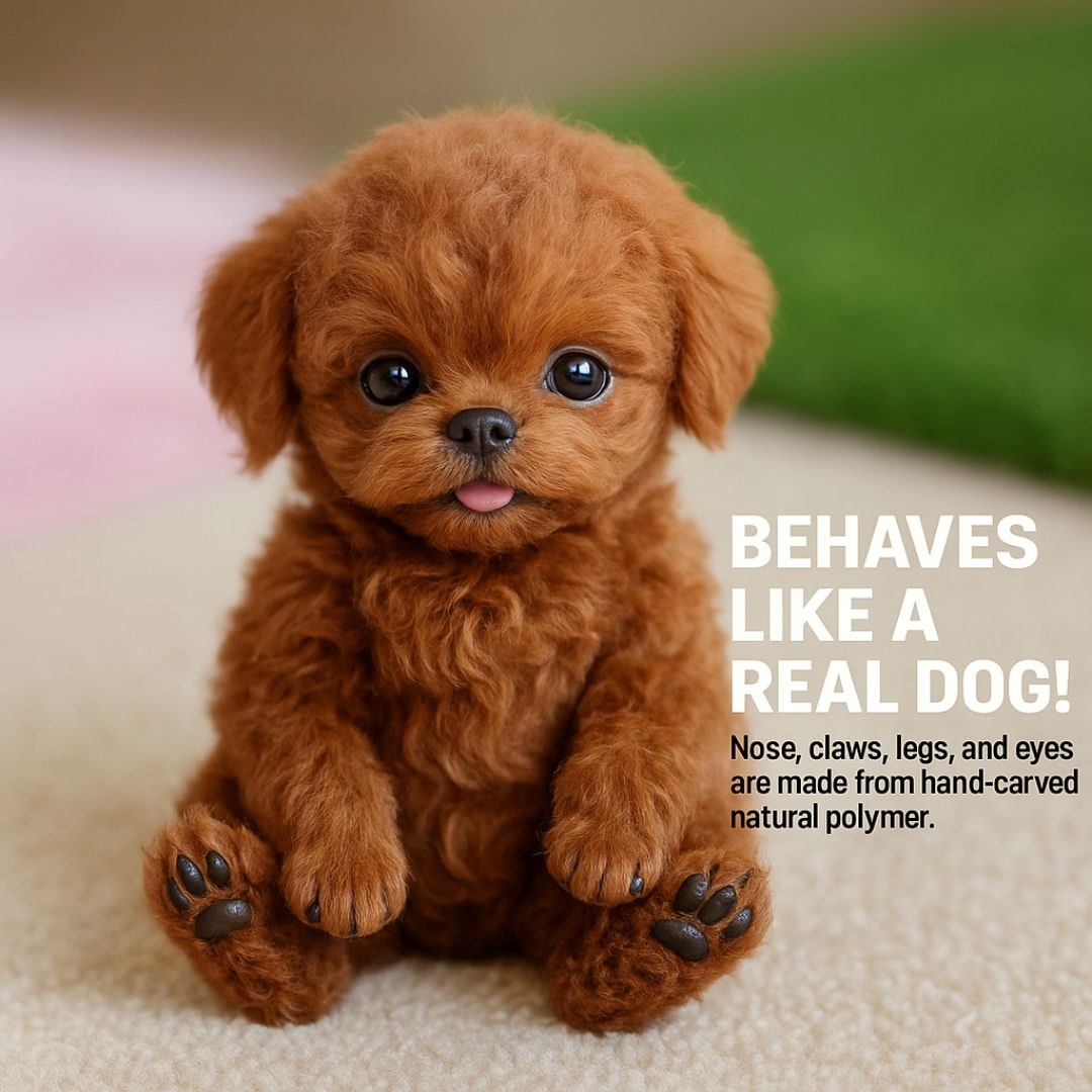 Kids' Realistic Plush Dog Stuffed Animals Toy with Soft Curly Fur and Lifelike Details Walking - Image 6