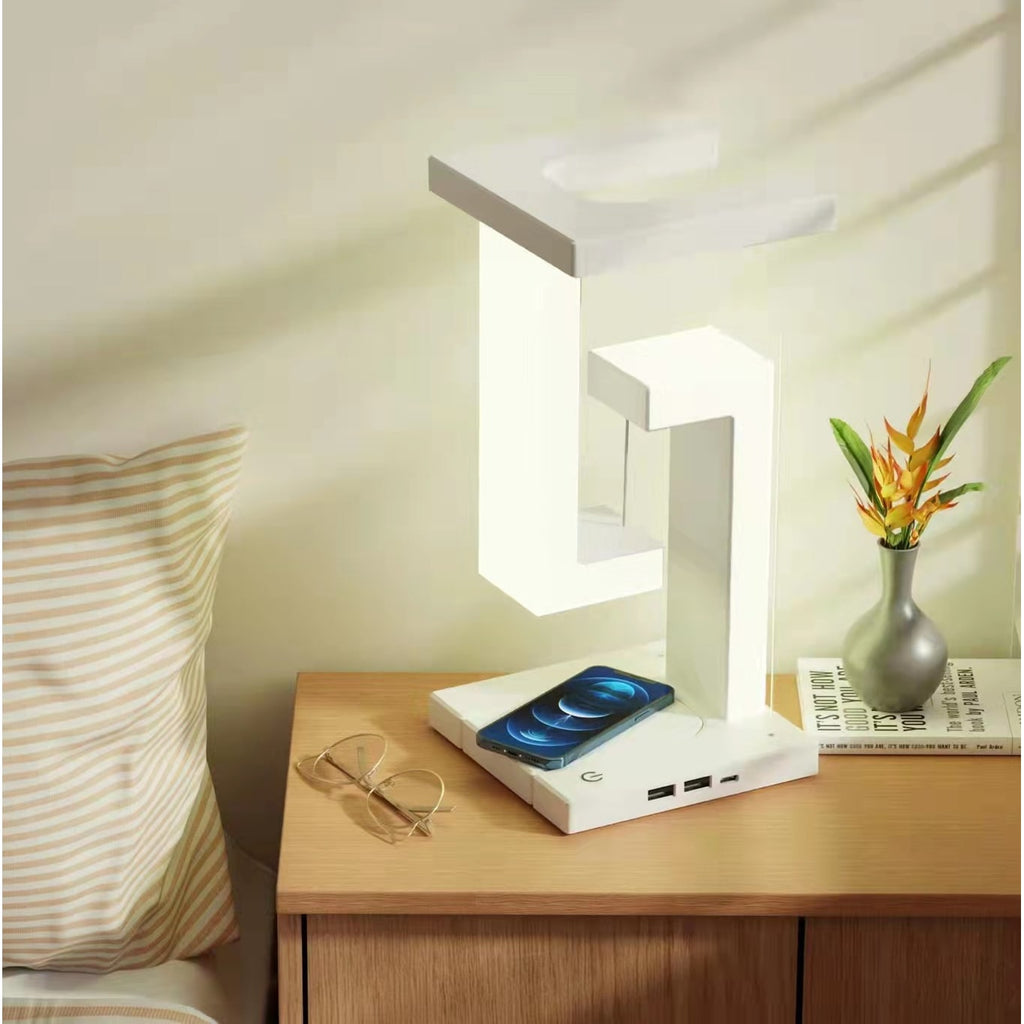 Kids' Rechargeable LED Table Lamp with Battery Operated Tensegrity Floating Design and Pad - Image 1
