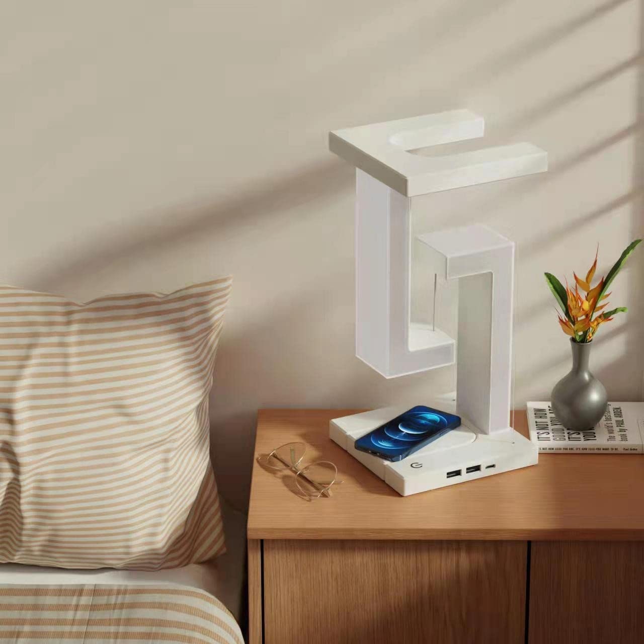 Kids' Rechargeable LED Table Lamp with Battery Operated Tensegrity Floating Design and Pad - Image 8