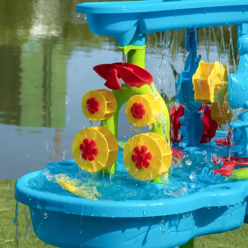 Kids'' Sand and Water Table with 15 Accessories and Multi-Tier Design - Image 3