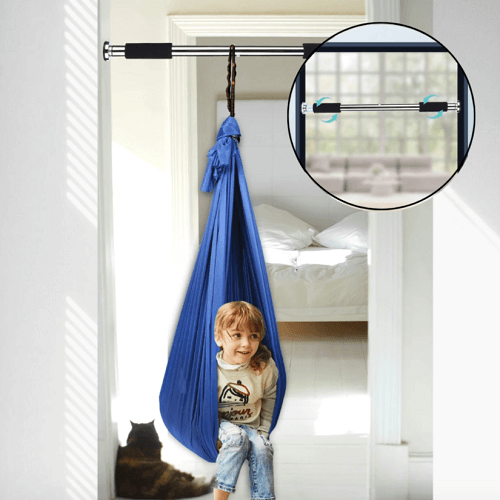 Kids' Sensory Swing Cocoon with Stretchy Fabric for Indoor Bedroom Relaxation and Calm - Image 2