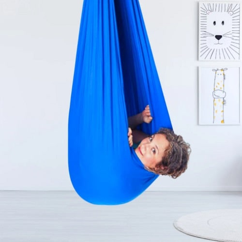 Kids' Sensory Swing Cocoon with Stretchy Fabric for Indoor Bedroom Relaxation and Calm - Image 3