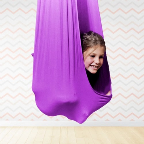 Kids' Sensory Swing Cocoon with Stretchy Fabric for Indoor Bedroom Relaxation and Calm - Image 5