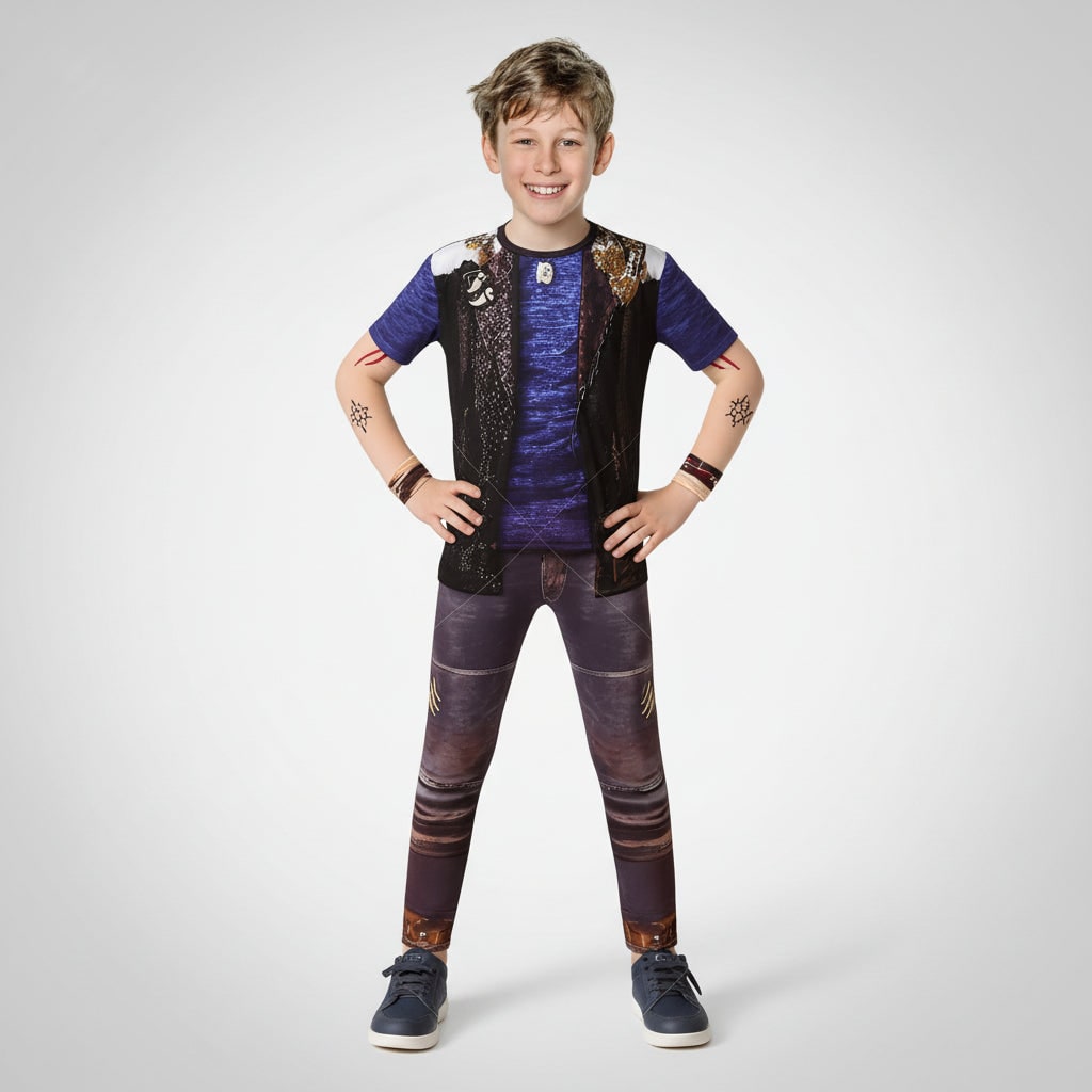 Kids' Werewolf Costume with Zip-Up Closure and Realistic Printed Details - Image 1