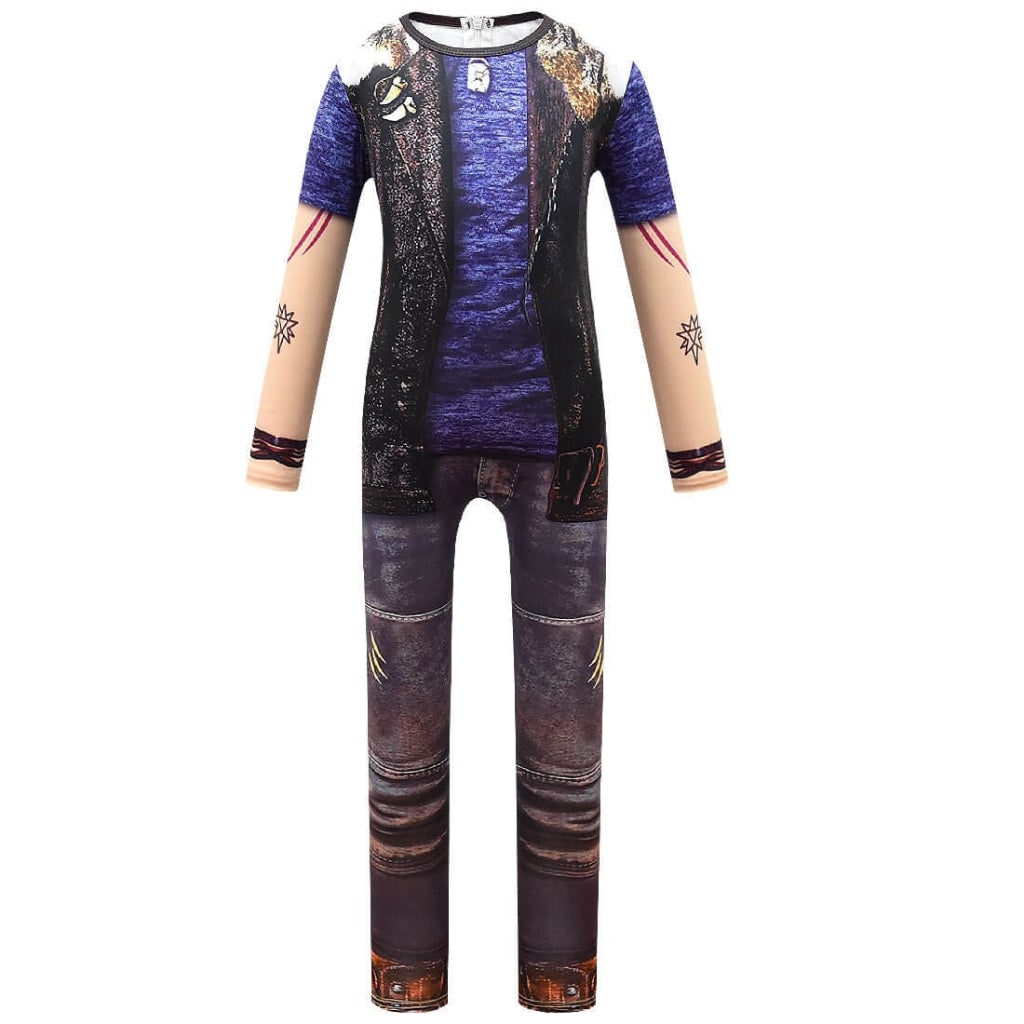 Kids' Werewolf Costume with Zip-Up Closure and Realistic Printed Details - Image 3
