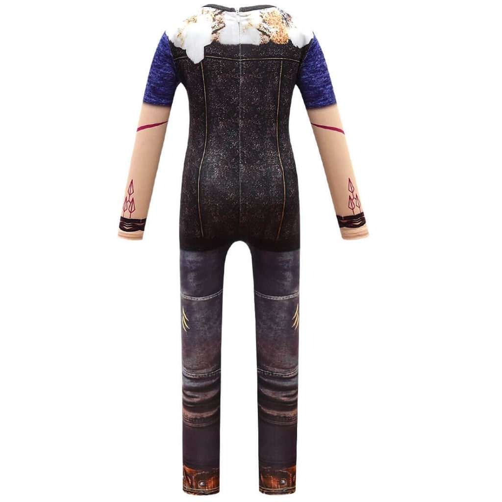 Kids' Werewolf Costume with Zip-Up Closure and Realistic Printed Details - Image 4