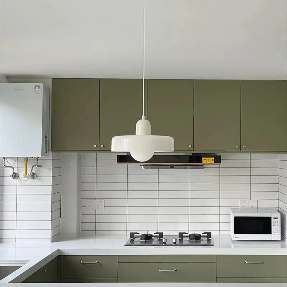 Kitchen Pendant Light Fixture with Adjustable Cord and Glass Disc Shade for Living Room - Image 10