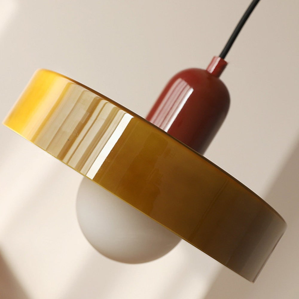 Kitchen Pendant Light Fixture with Adjustable Cord and Glass Disc Shade for Living Room - Image 12