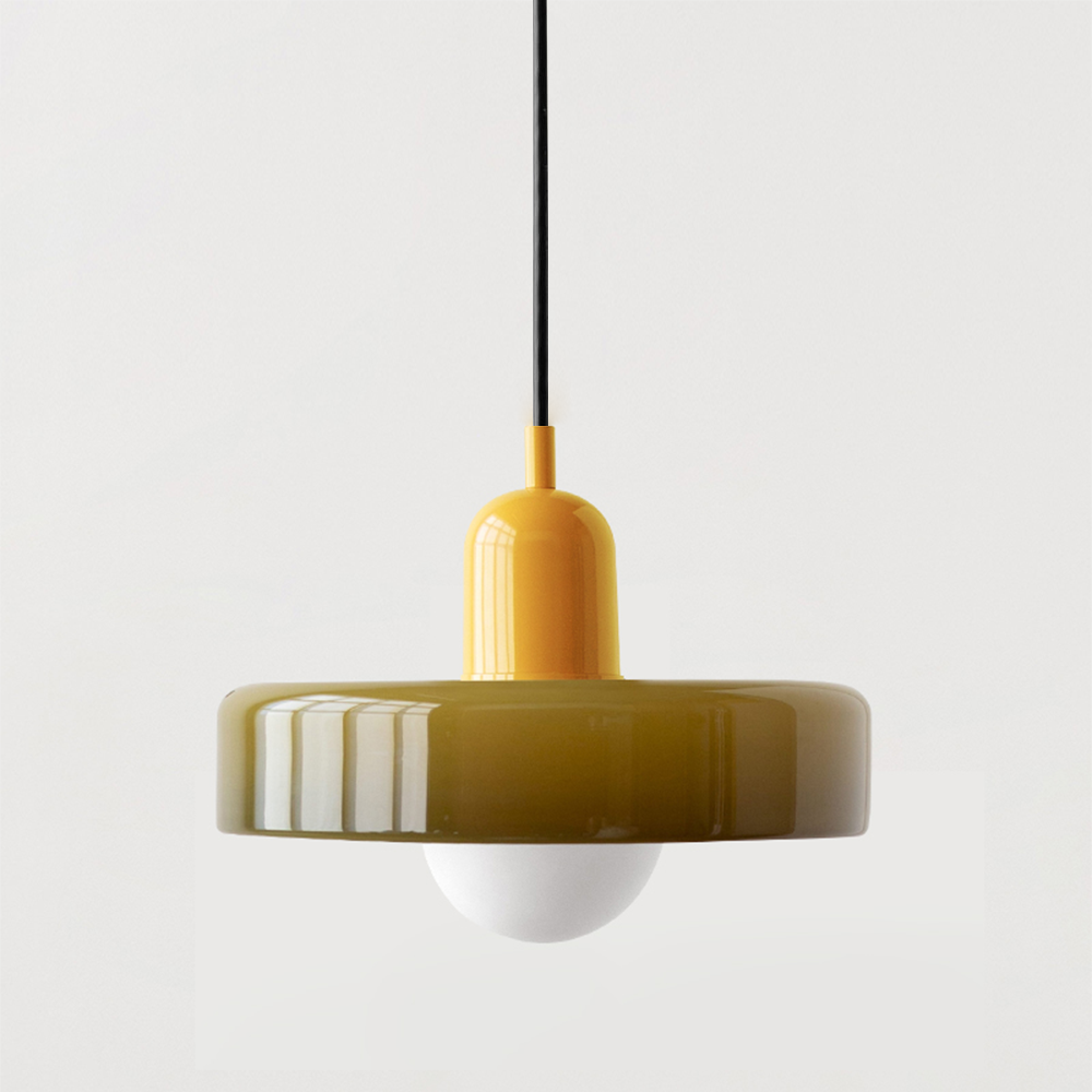 Kitchen Pendant Light Fixture with Adjustable Cord and Glass Disc Shade for Living Room - Image 19