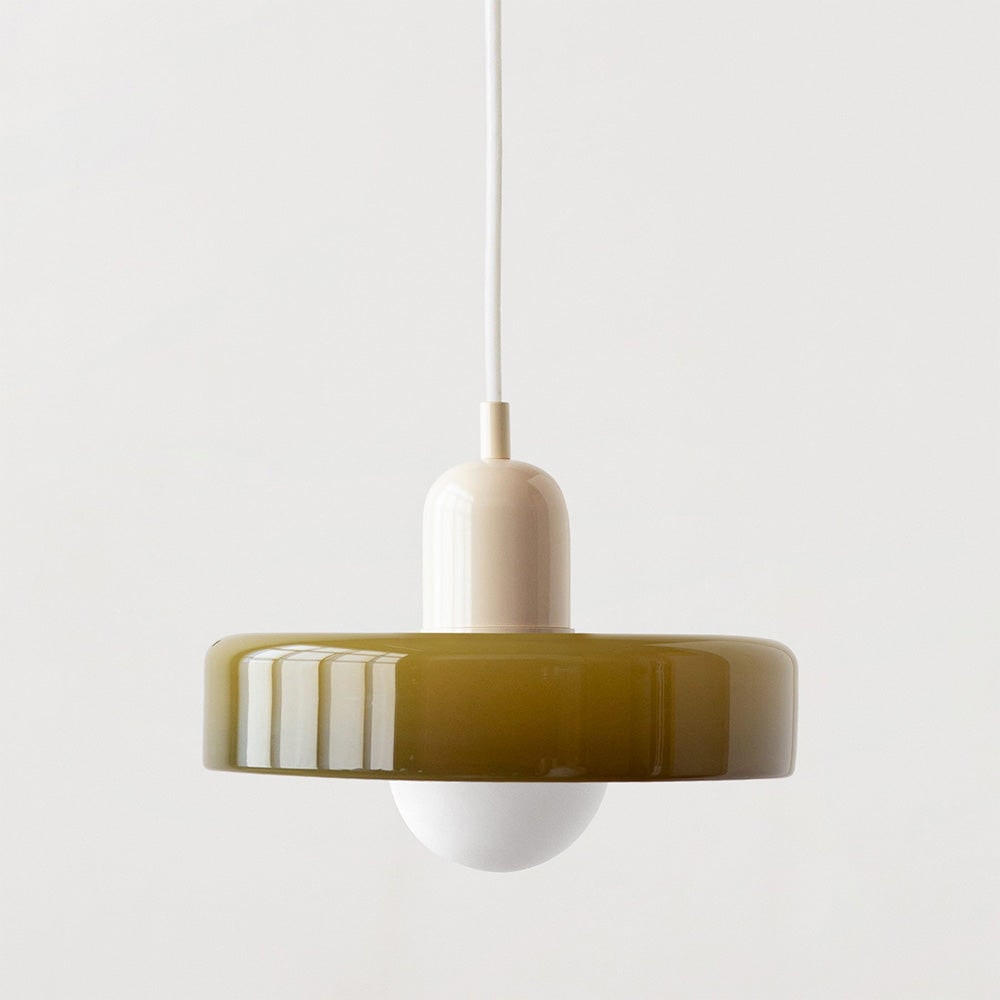 Kitchen Pendant Light Fixture with Adjustable Cord and Glass Disc Shade for Living Room - Image 20