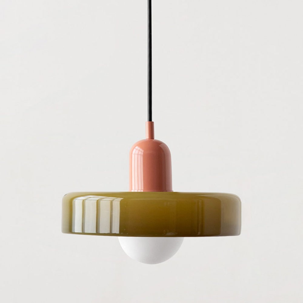 Kitchen Pendant Light Fixture with Adjustable Cord and Glass Disc Shade for Living Room - Image 22