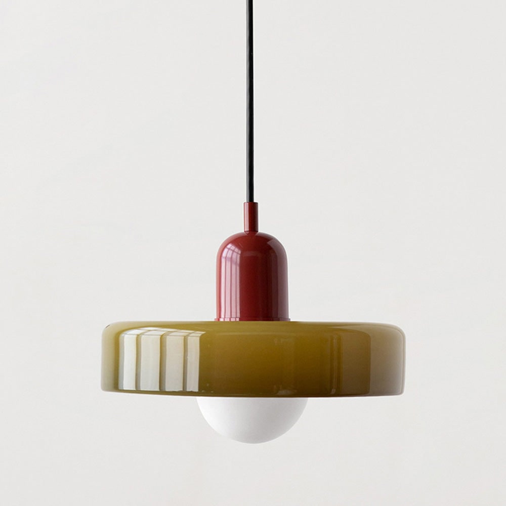 Kitchen Pendant Light Fixture with Adjustable Cord and Glass Disc Shade for Living Room - Image 23