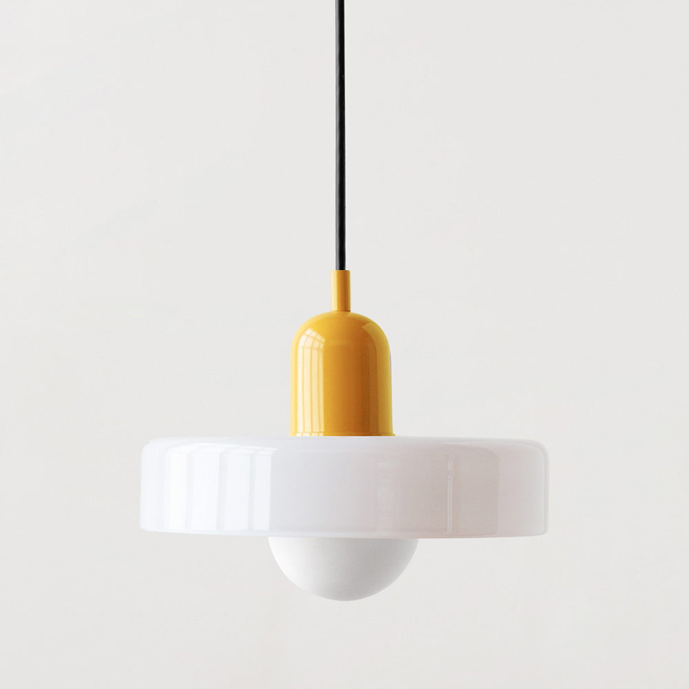 Kitchen Pendant Light Fixture with Adjustable Cord and Glass Disc Shade for Living Room - Image 24