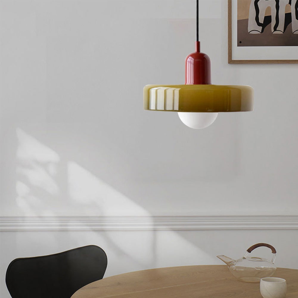 Kitchen Pendant Light Fixture with Adjustable Cord and Glass Disc Shade for Living Room - Image 4