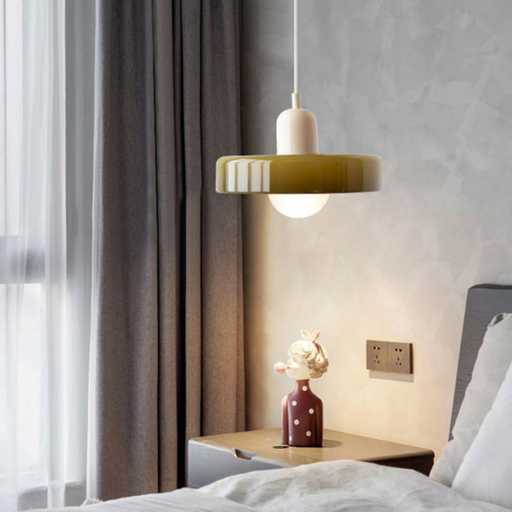 Kitchen Pendant Light Fixture with Adjustable Cord and Glass Disc Shade for Living Room - Image 5