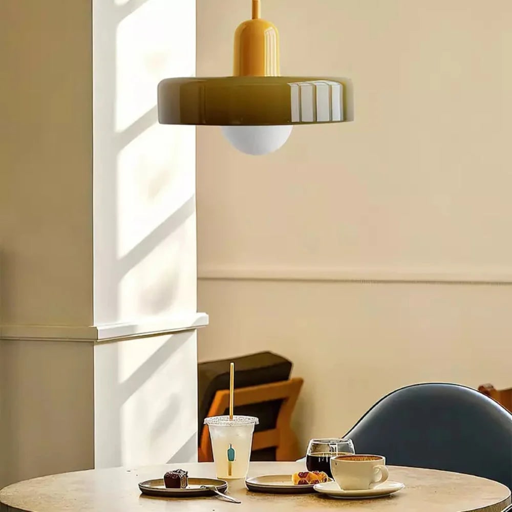 Kitchen Pendant Light Fixture with Adjustable Cord and Glass Disc Shade for Living Room - Image 6