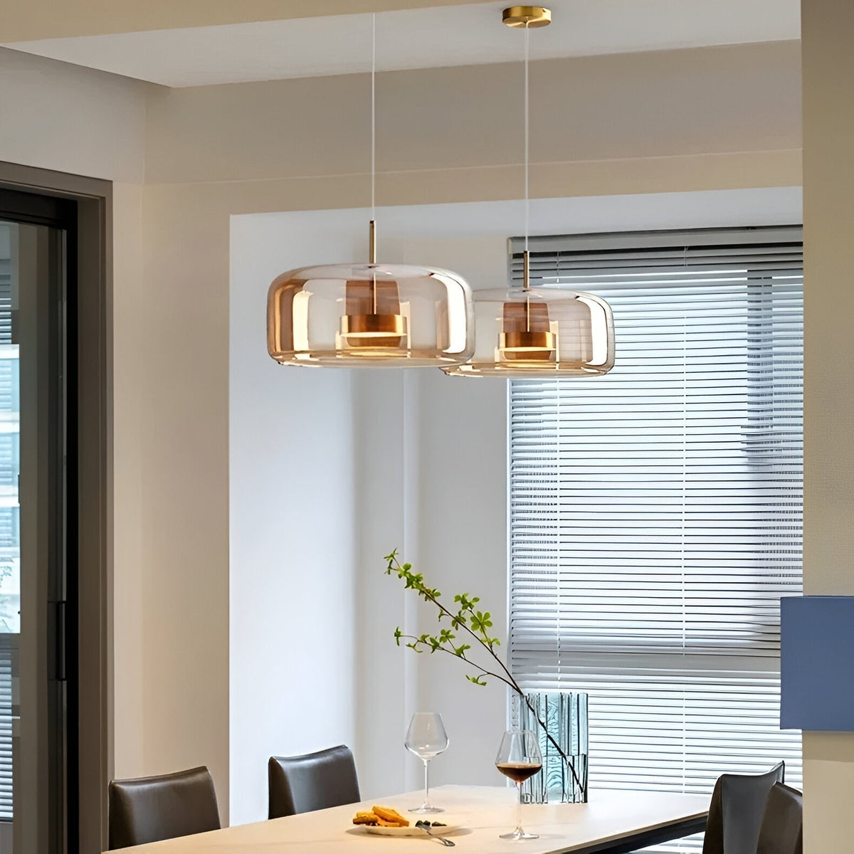 Kitchen Pendant Light Fixtures with Translucent Glass Shade and Adjustable LED for Island - Image 13