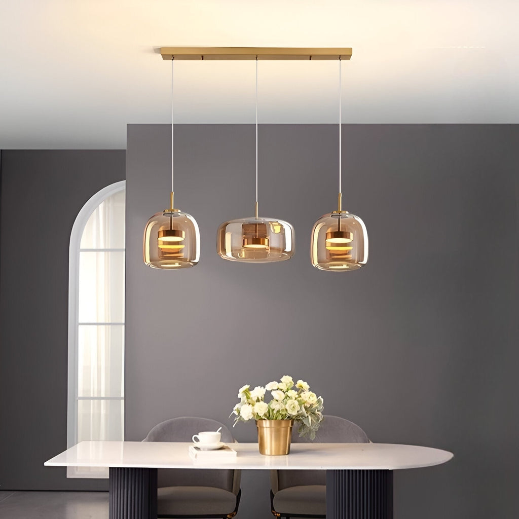 Kitchen Pendant Light Fixtures with Translucent Glass Shade and Adjustable LED for Island - Image 18