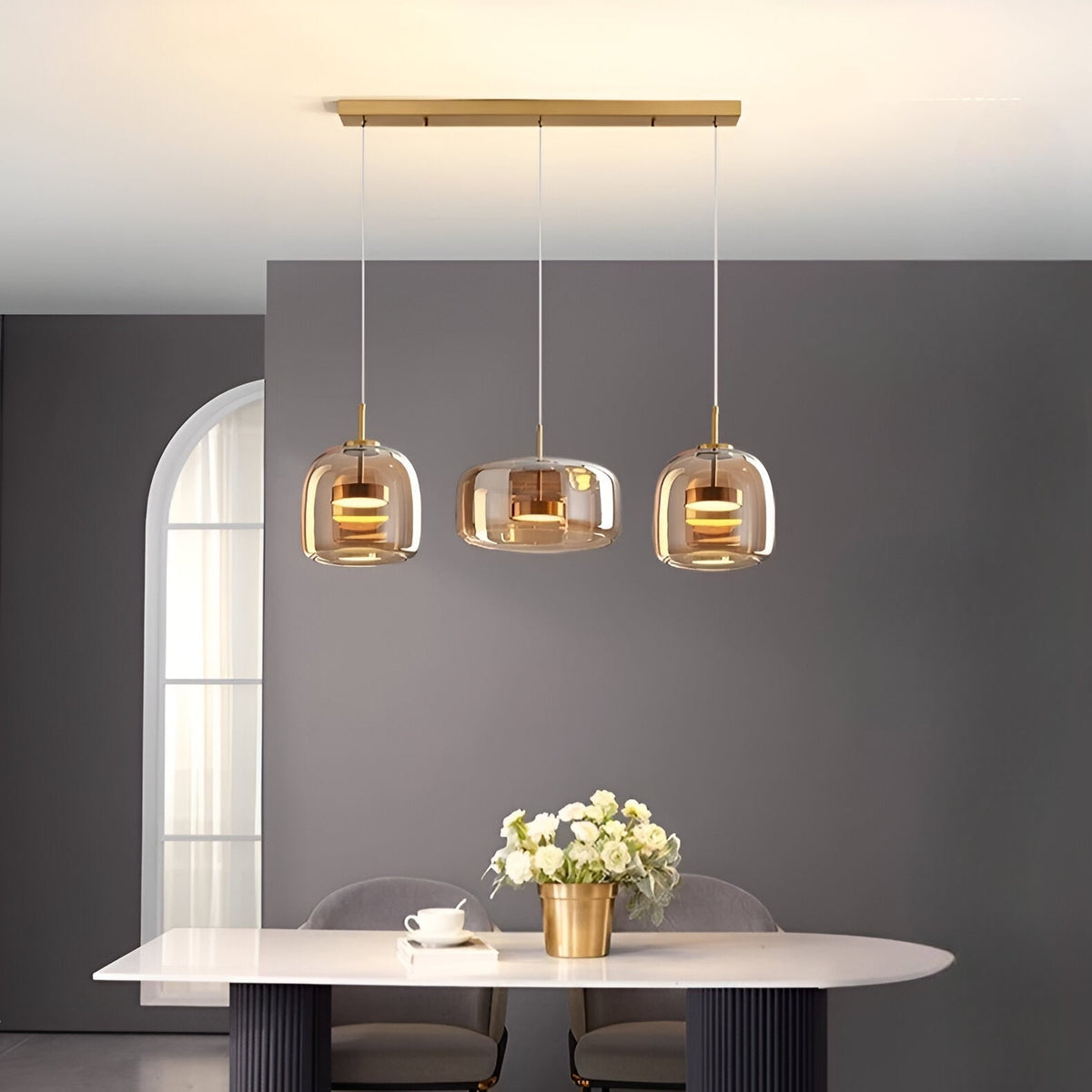 Kitchen Pendant Light Fixtures with Translucent Glass Shade and Adjustable LED for Island - Image 18