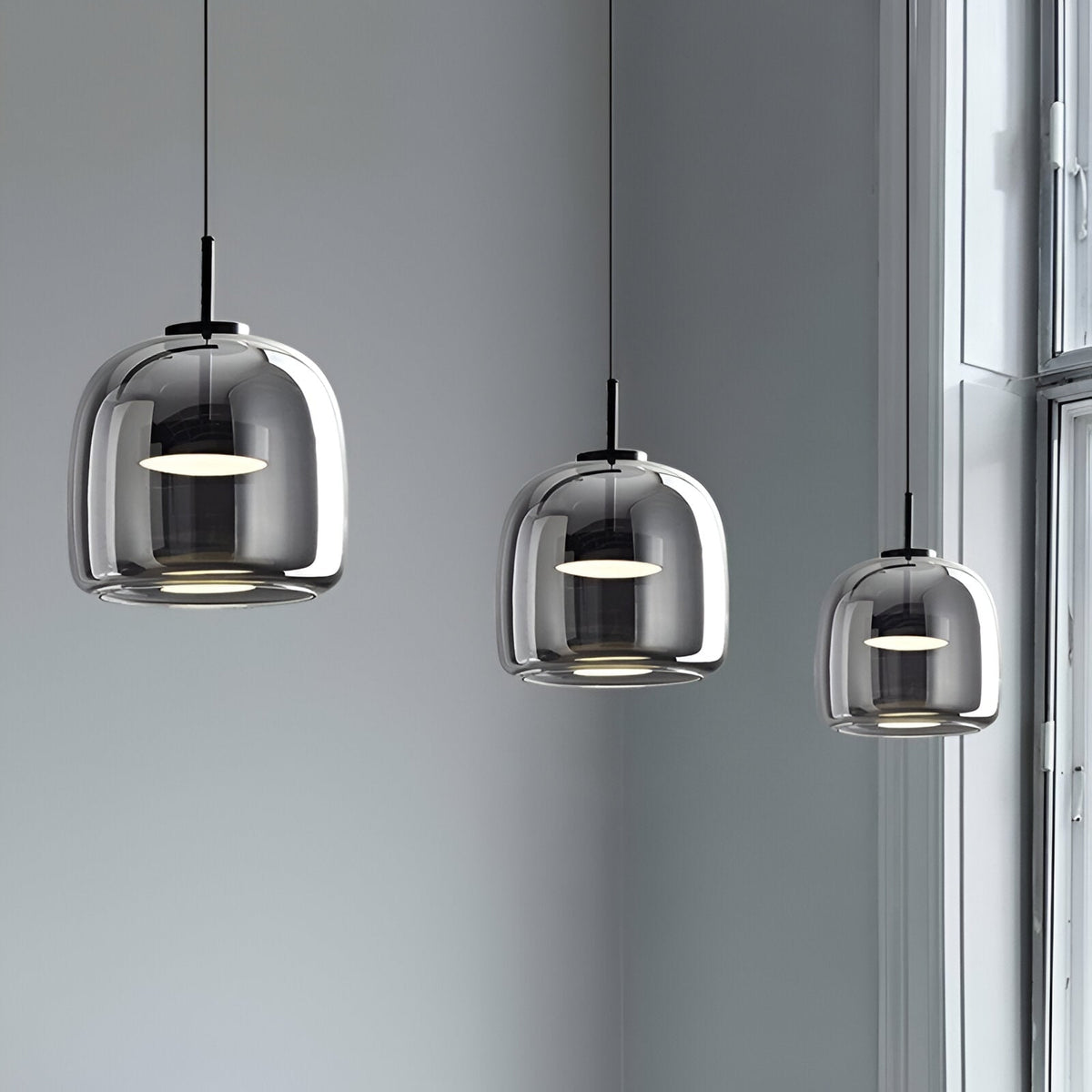 Kitchen Pendant Light Fixtures with Translucent Glass Shade and Adjustable LED for Island - Image 19
