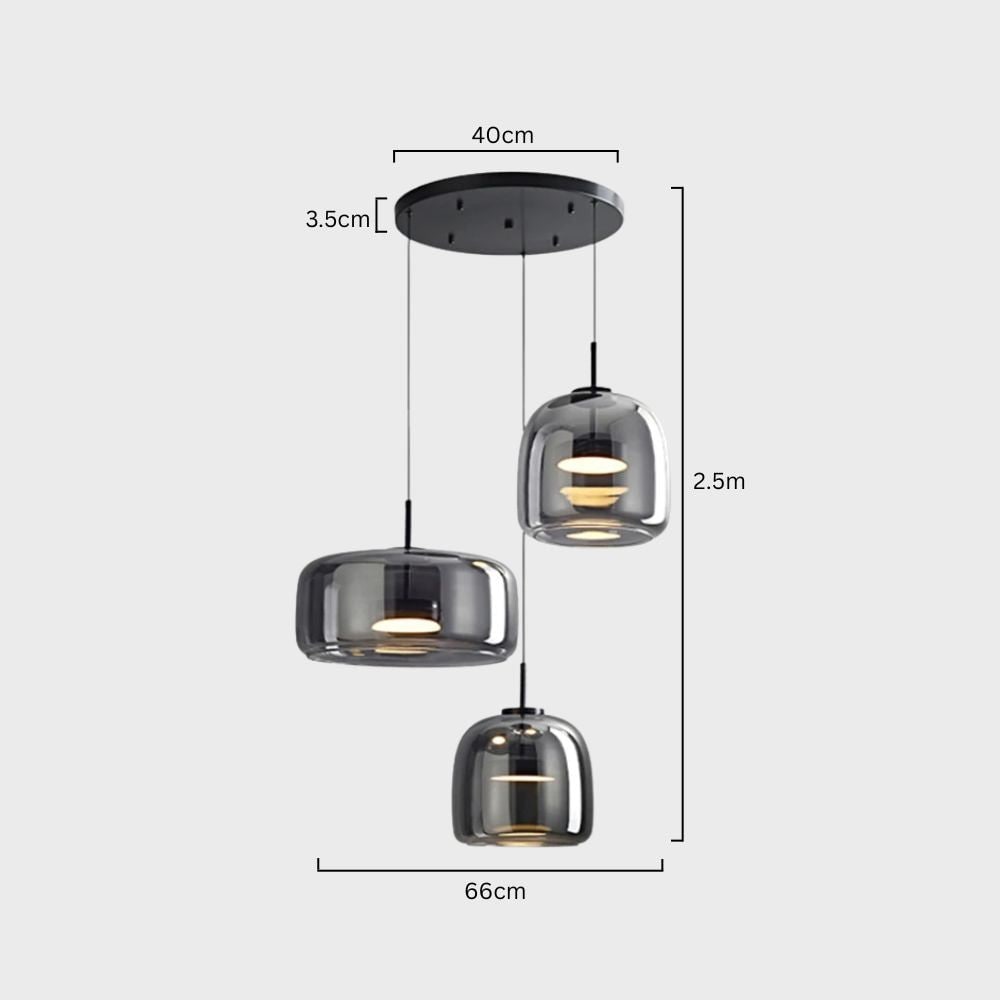 Kitchen Pendant Light Fixtures with Translucent Glass Shade and Adjustable LED for Island - Image 50
