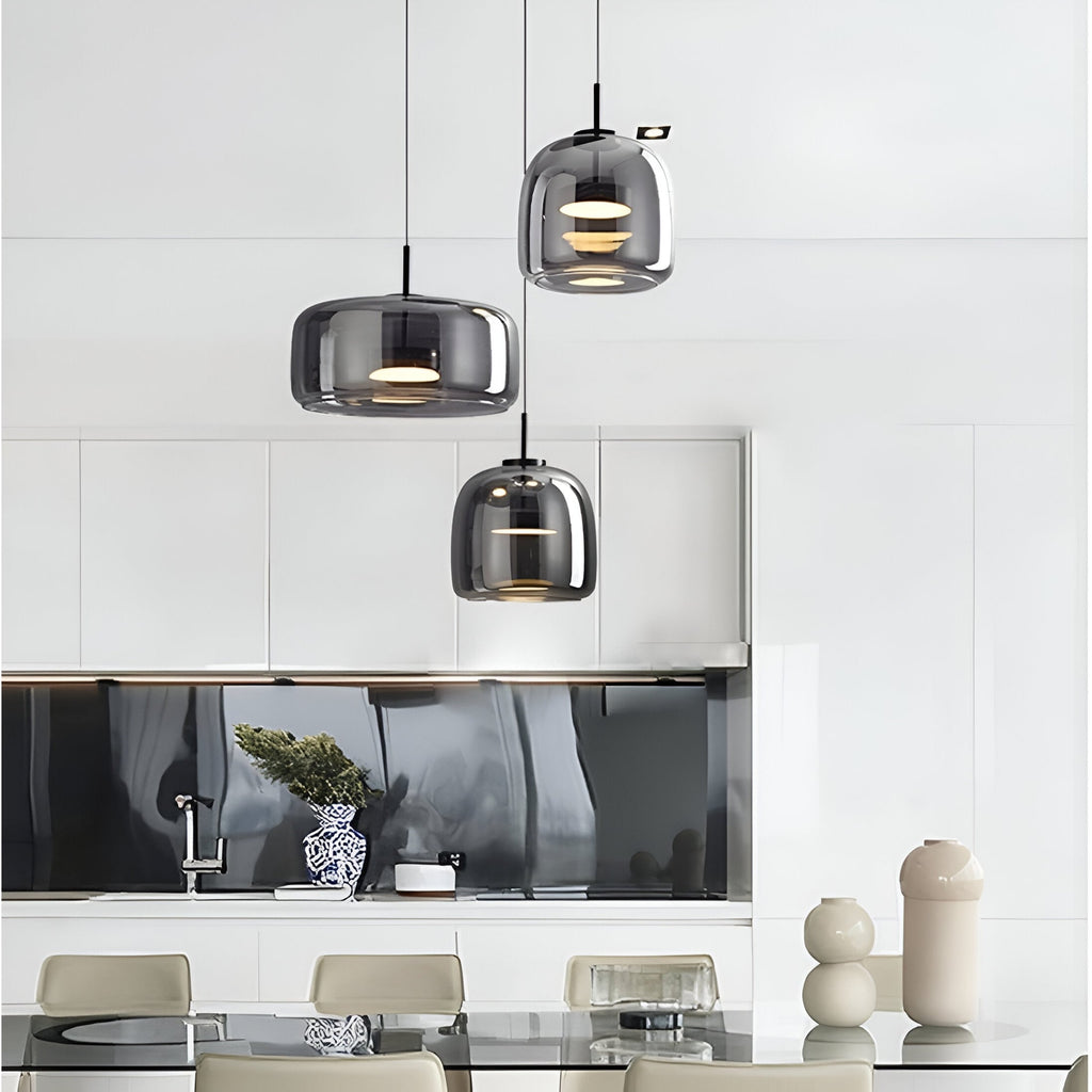 Kitchen Pendant Light Fixtures with Translucent Glass Shade and Adjustable LED for Island - Image 7