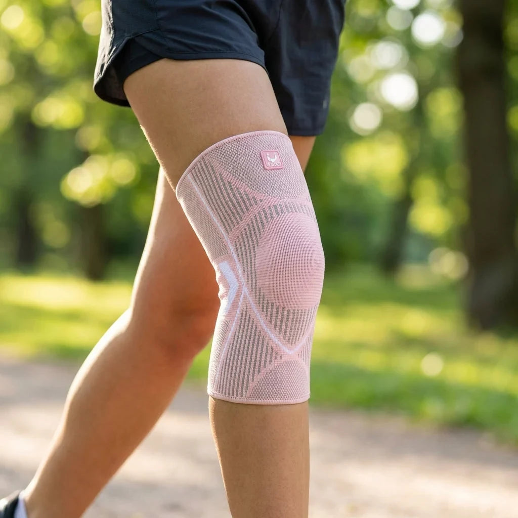 Knee Compression Sleeve with Non-Slip Support and Breathable Knit Design for Running - Image 1