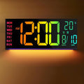 Large Digital Wall Clock with Rgb LED Display Nightlight and Dual Alarms Modern - Image 1