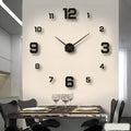 Large Long Wall Clock with 3D Adhesive Numbers and Minimalist Metal Hands Vintage - Image 5