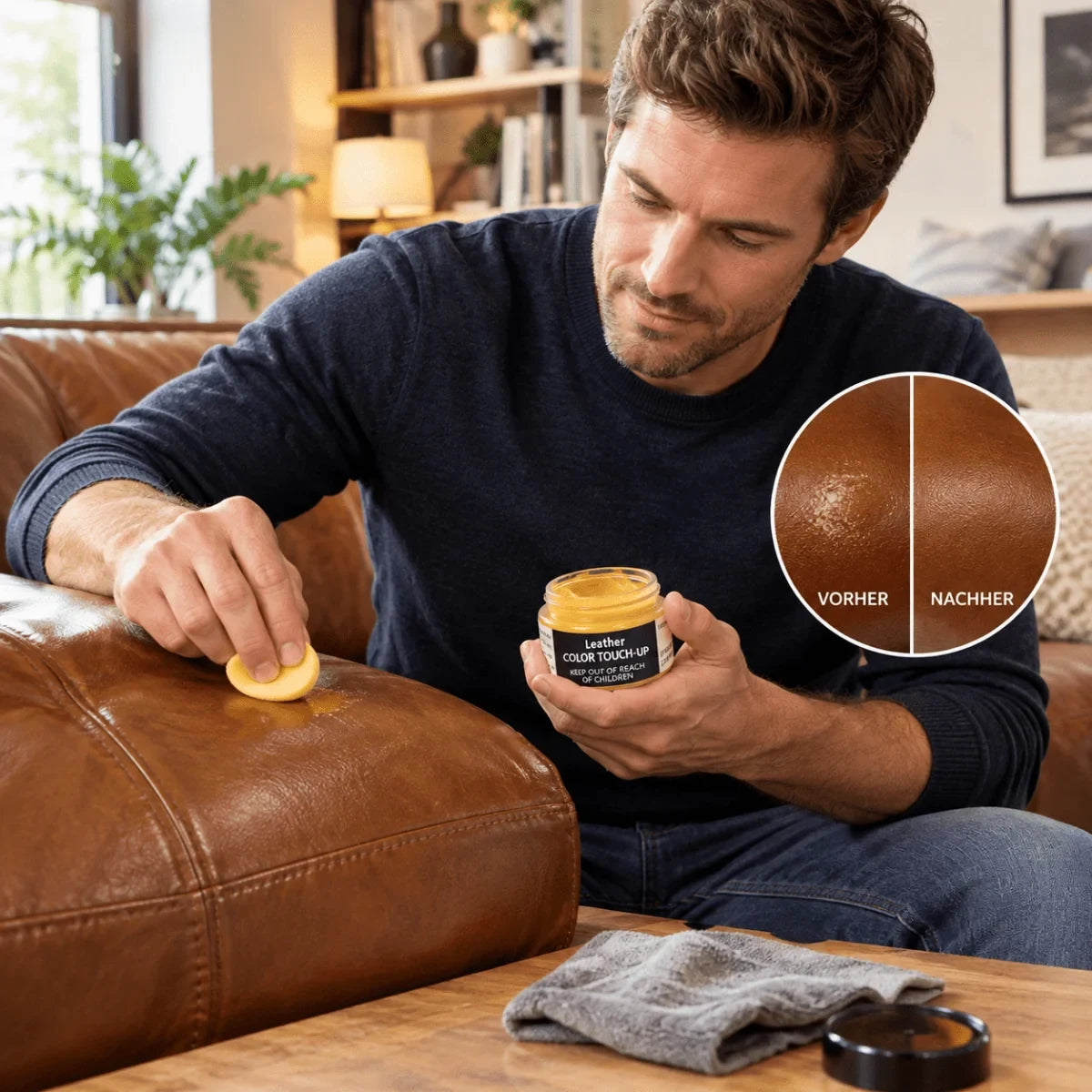 Leather Couch Repair Cream with Restoration Paste and Applicator for Sofa Chair Furniture - Image 2
