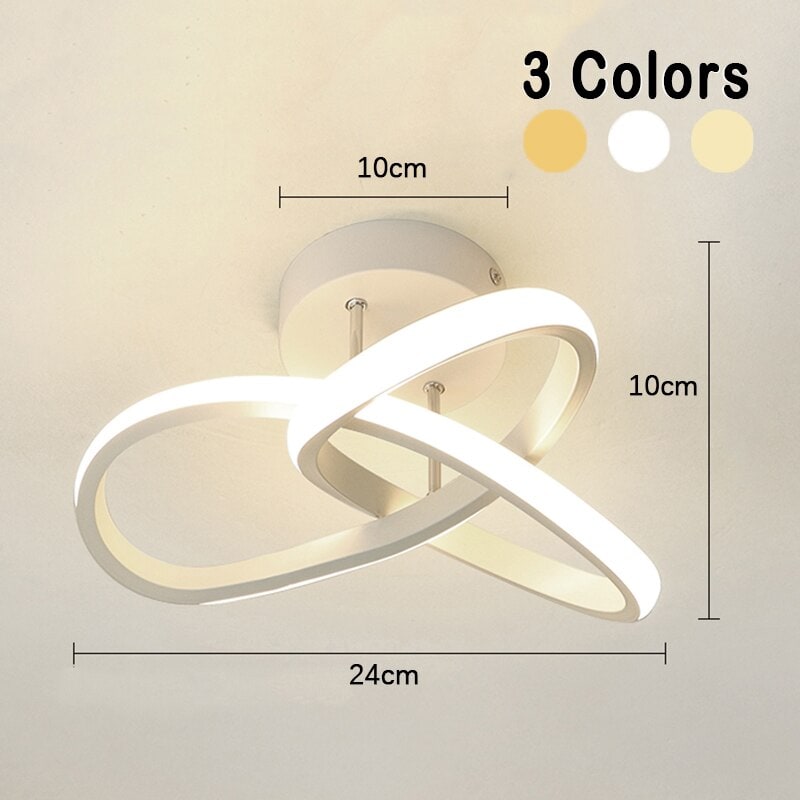 LED Ceiling Light Fixture with Low Profile Flush Mount Modern Overlapping Rings Design - Image 10