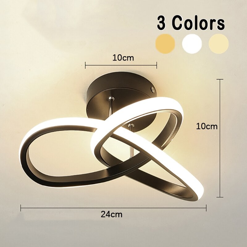 LED Ceiling Light Fixture with Low Profile Flush Mount Modern Overlapping Rings Design - Image 11