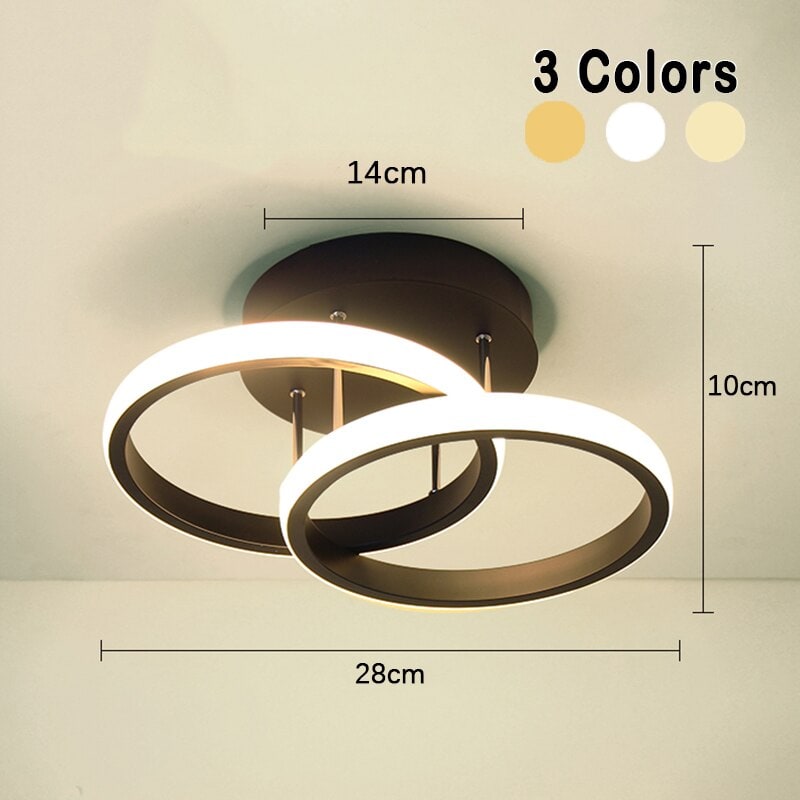LED Ceiling Light Fixture with Low Profile Flush Mount Modern Overlapping Rings Design - Image 12