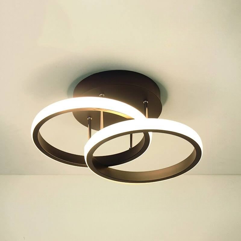 LED Ceiling Light Fixture with Low Profile Flush Mount Modern Overlapping Rings Design - Image 13