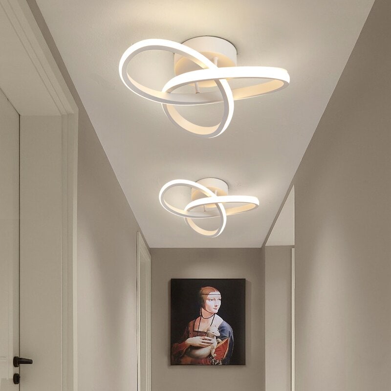 LED Ceiling Light Fixture with Low Profile Flush Mount Modern Overlapping Rings Design - Image 3