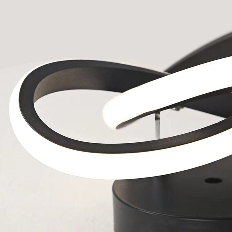 LED Ceiling Light Fixture with Low Profile Flush Mount Modern Overlapping Rings Design - Image 4