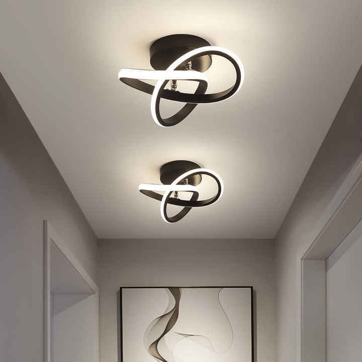 LED Ceiling Light Fixture with Low Profile Flush Mount Modern Overlapping Rings Design - Image 6