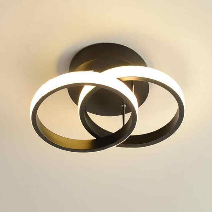 LED Ceiling Light Fixture with Low Profile Flush Mount Modern Overlapping Rings Design - Image 9