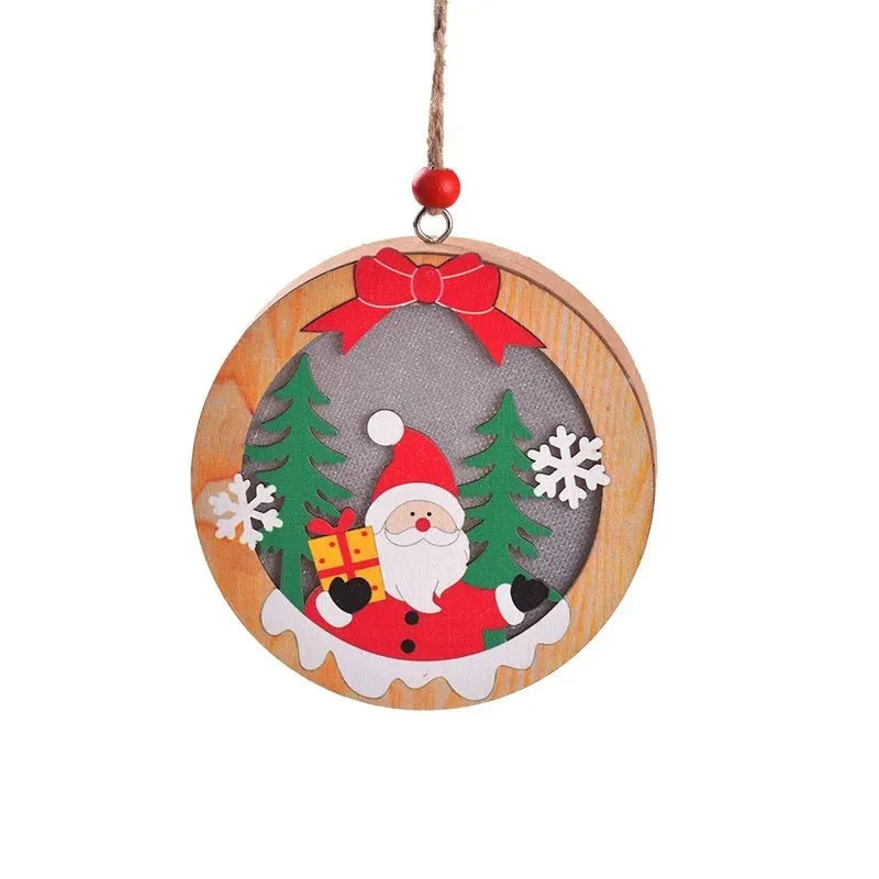 LED Christmas Ornament with Warm Glow Wooden Design and Energy Efficient Lights - Image 10