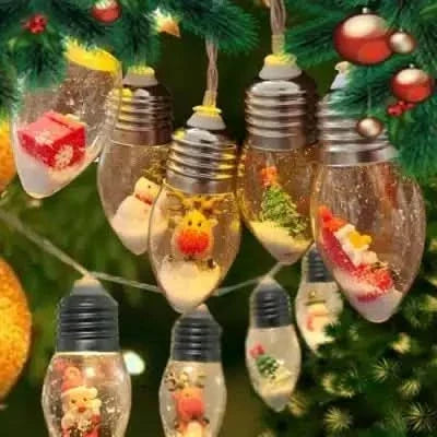 LED Christmas String Lights with Hanging Miniature Figurine Bulbs and Warm White Glow - Image 12