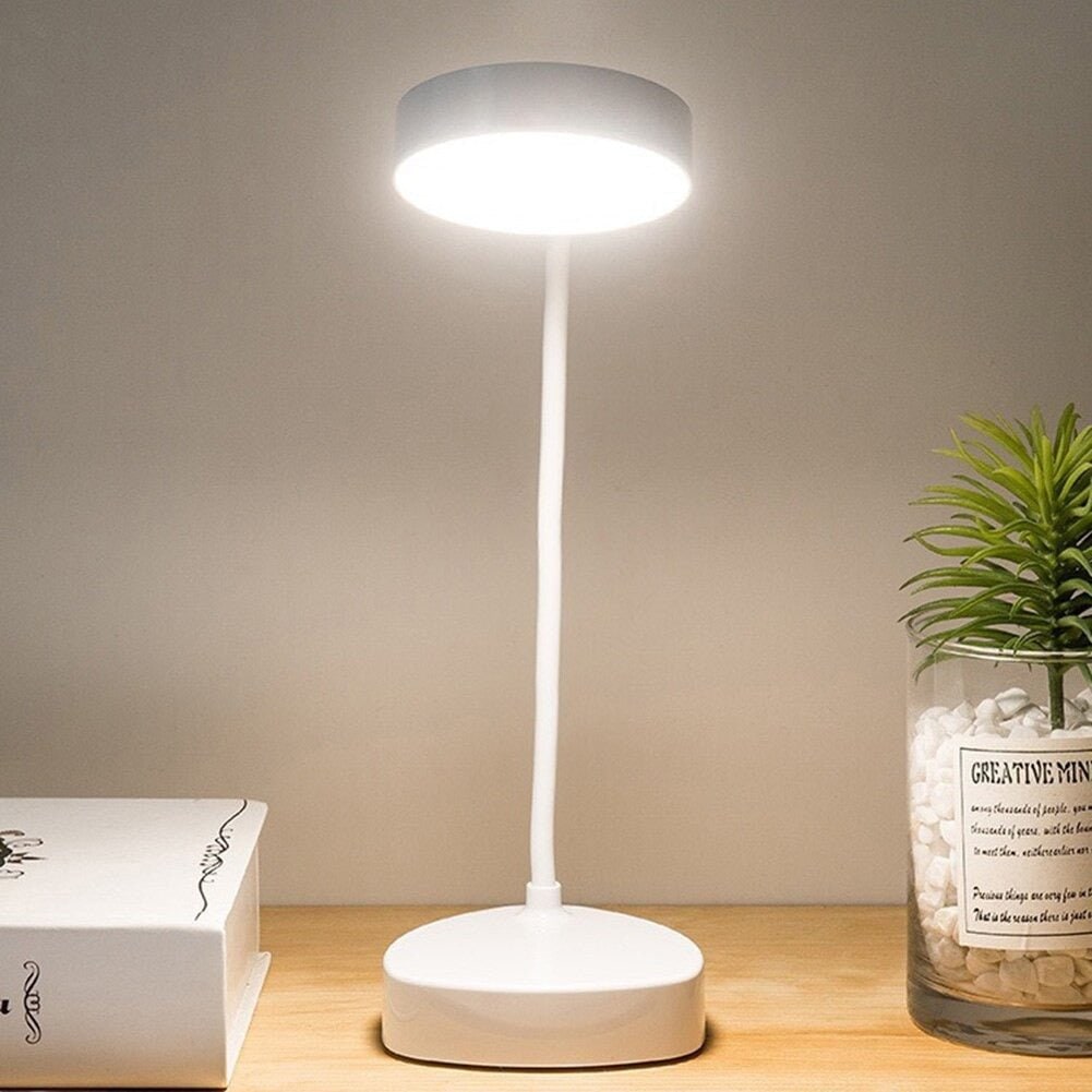 LED Desk Lamp with Adjustable Flexible Gooseneck Rechargeable USB Short Compact Design - Image 2