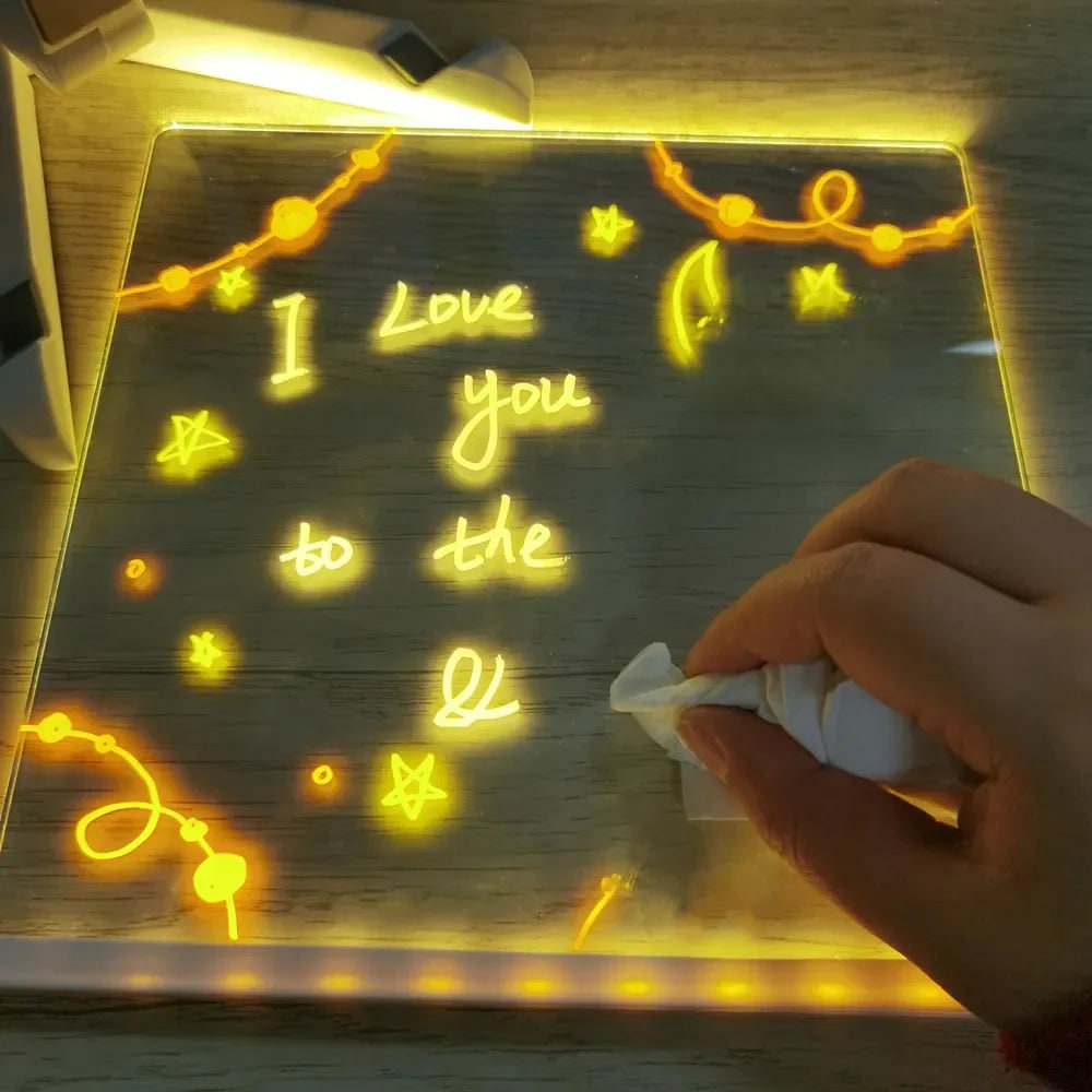 LED Dry Erase Note Board with Light Up Writing Surface and Folding Stand Smart White - Image 2