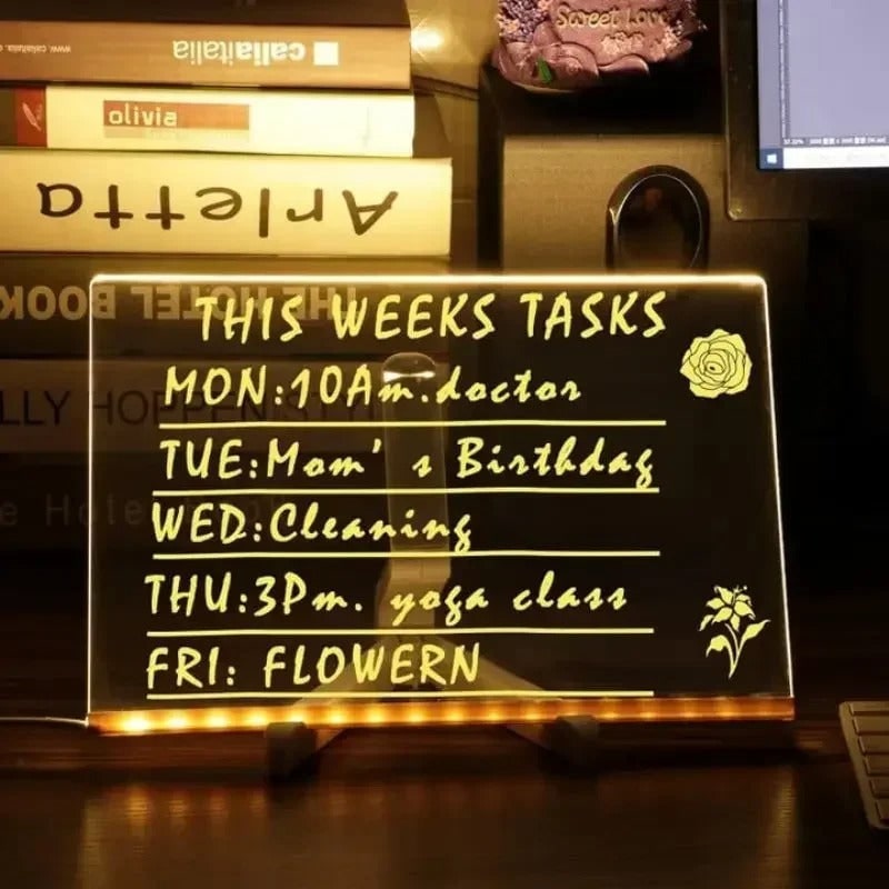 LED Dry Erase Note Board with Light Up Writing Surface and Folding Stand Smart White - Image 3