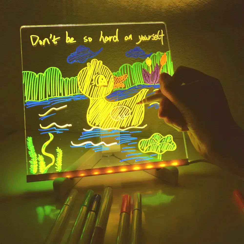 LED Dry Erase Note Board with Light Up Writing Surface and Folding Stand Smart White - Image 4