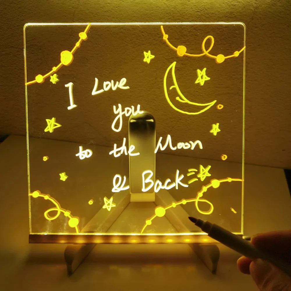 LED Dry Erase Note Board with Light Up Writing Surface and Folding Stand Smart White - Image 5
