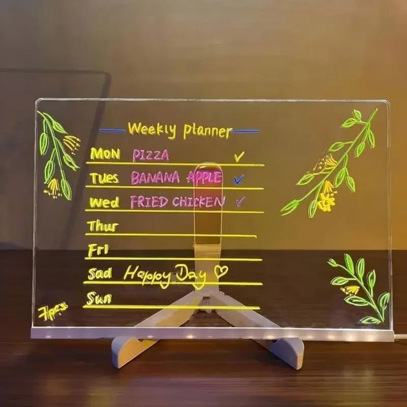 LED Dry Erase Note Board with Light Up Writing Surface and Folding Stand Smart White - Image 6