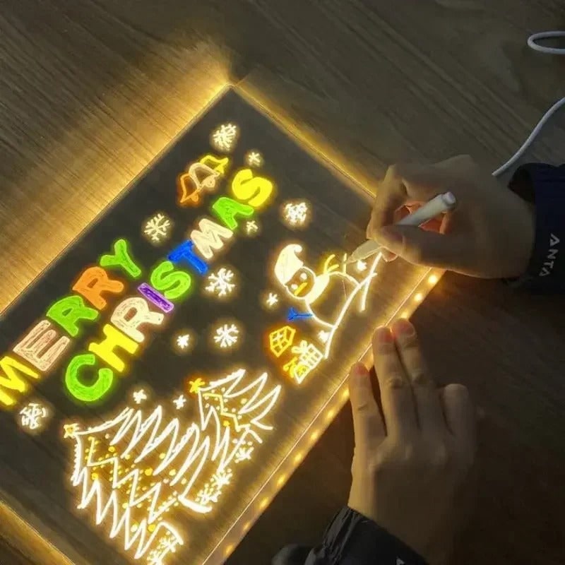 LED Dry Erase Note Board with Light Up Writing Surface and Folding Stand Smart White - Image 8